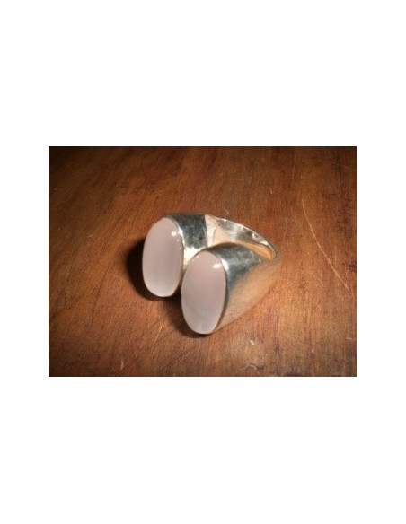 Anillo de plata CUARZO CON 2 OVALADOS : PRECIO REAL:  TALLA:7.5