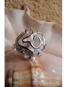 Anillo chapado en plata ANILLO ROSETÓN chapado EN 2 PLATAS MUY TRABAJADO: TALLA:8