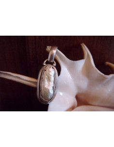 Colgante de plata y PERLA ALARGADA