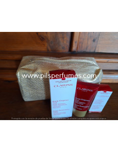NECESER CLARINS dorado  ropa tipo saco CON 3 PRODUCTOS 2