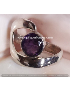 Anillo de plata y AMATISTA CON PLATA TRABAJADA:TALLA 6