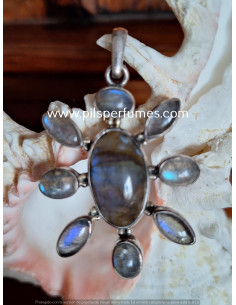 Colgante de plata y LABRADORITE en PLATA TRABAJADA