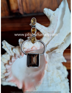 Colgante de plata y CITRINE  Y SMOKEY TOPAZ
