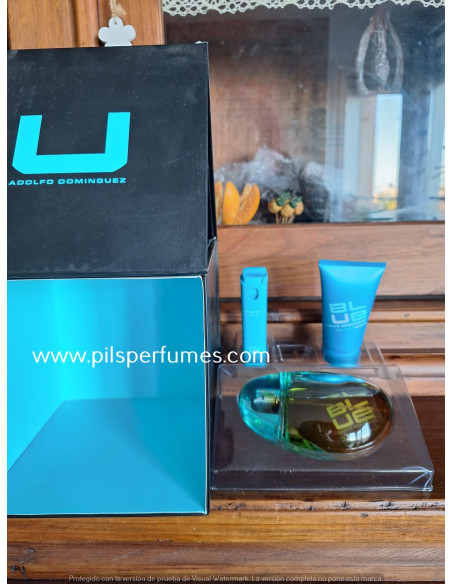 U BLUE Women Adolfo Dominguez SET 100 ml vaporizador + minuatura 10ml+ body milk 50 ml perfume descatalogado