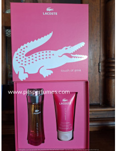 Touch of Pink Lacoste Fragrances SET  90 ml vaporizador eau de toilette+ leche cuerpo 150 ml. Perfume descatalogado