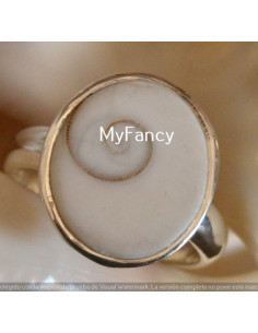 Anillo de plata CONCHA OJO DE SHIVA OVALADA TALLA 7