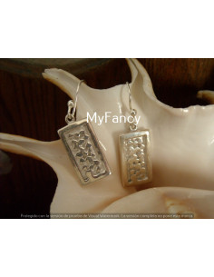 pendientes PLATA RECTANGULARES TRABAJADOS
