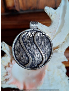 Colgante de plata mexicana REDONDO2 RAYAS: PLATA MEXICANA MUY TRABAJADO