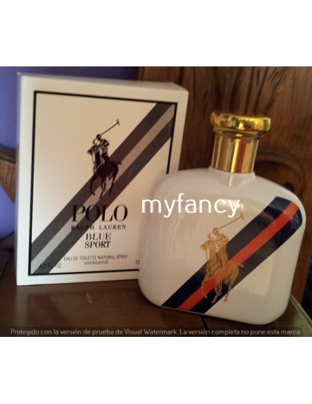 Polo Blue Sport Ralph Lauren 125 ml vaporizador eau de toilette, caja blanca imagen real